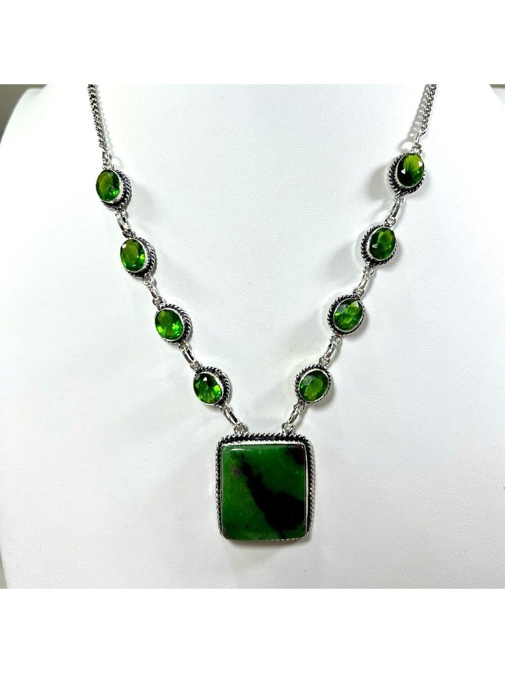 Ruby Zoisite 925 Gemstone Necklace
